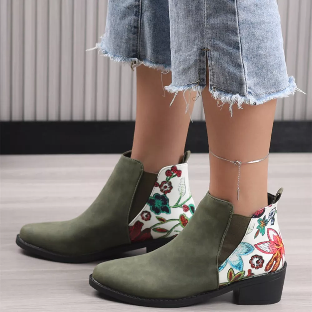 Point Toe Block Heels Ankle Boots, image 18