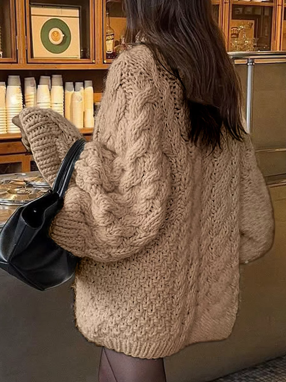 Cable Knit Round Neck Sweater, image 13