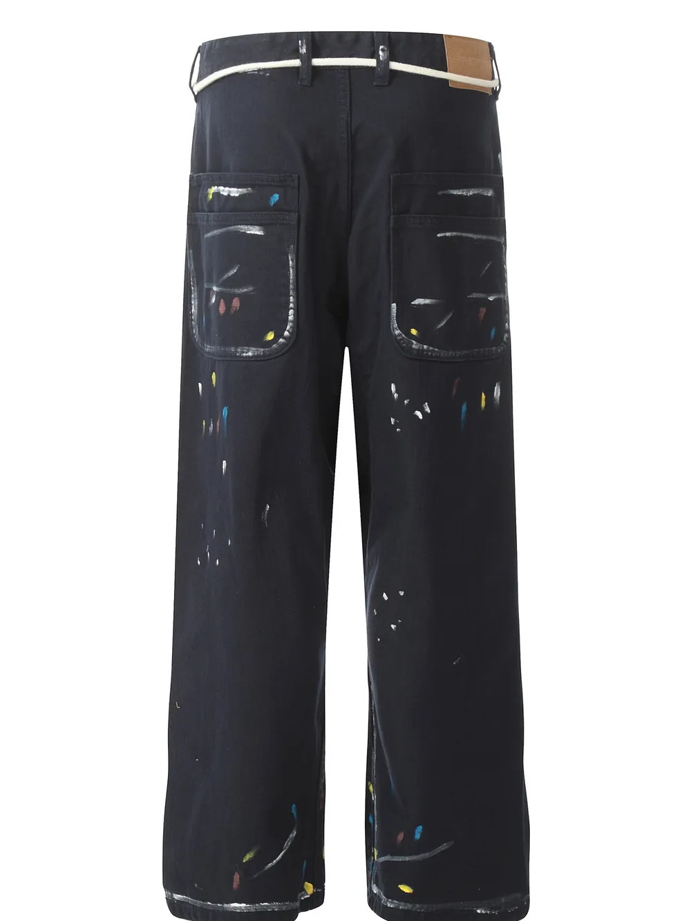 Men's Artistic Paint Splatter Wide Leg Baggy Jeans, image 3