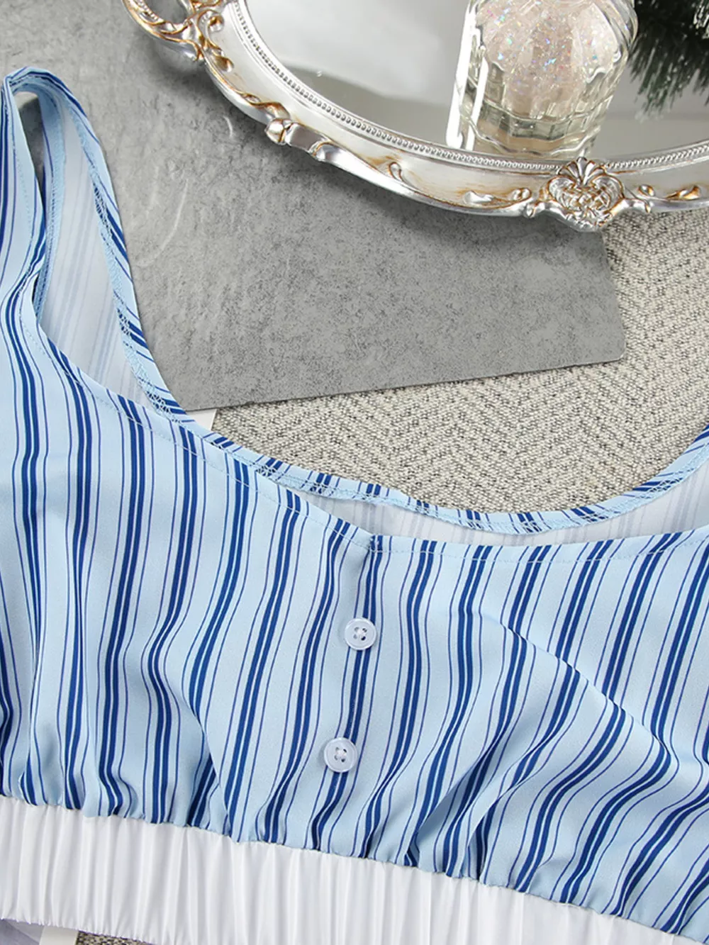 Striped Cami & Shirt and Pants Lounge Set, image 16