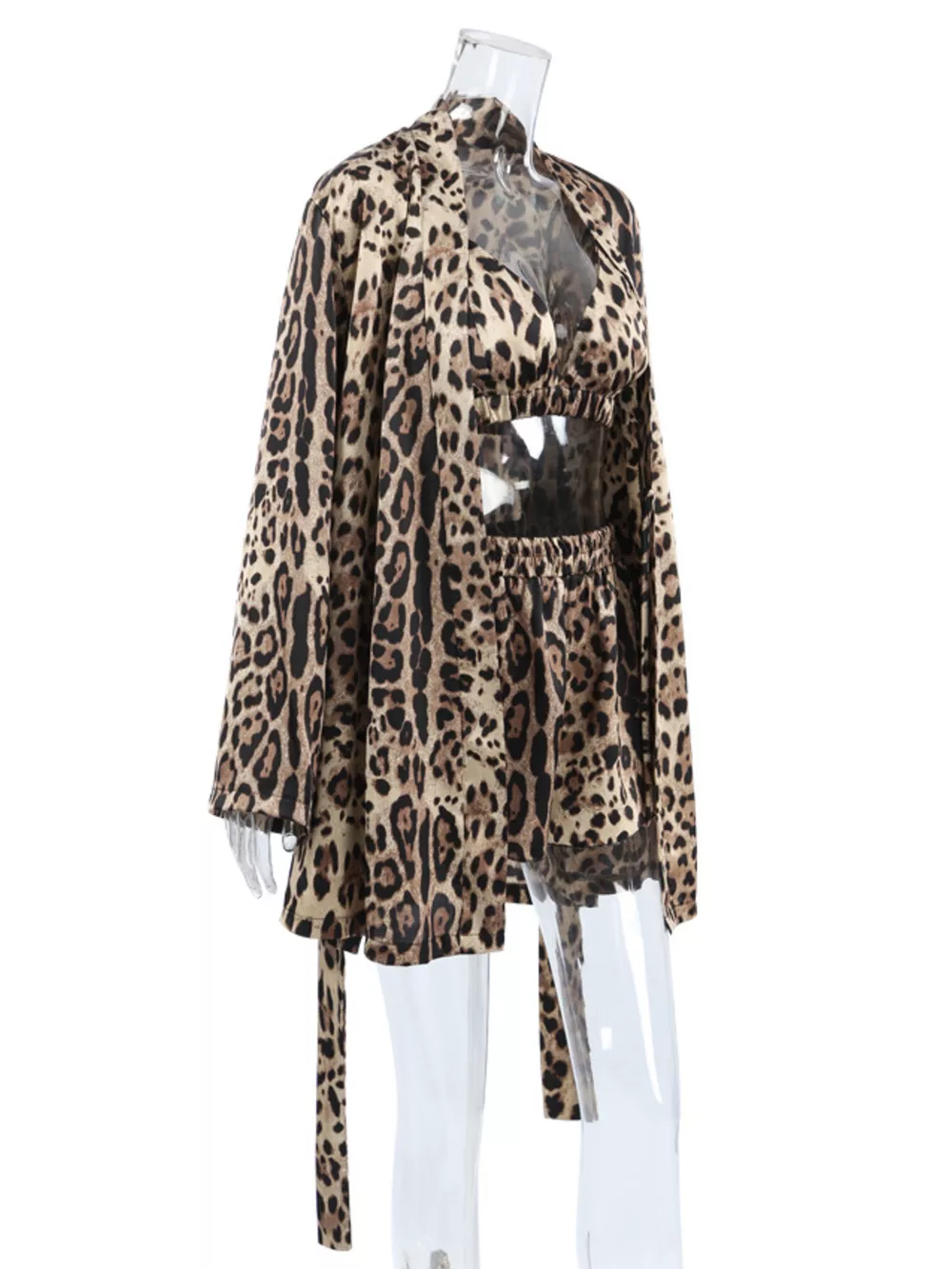 Leopard Bra & Cardigan and Shorts Set, image 8