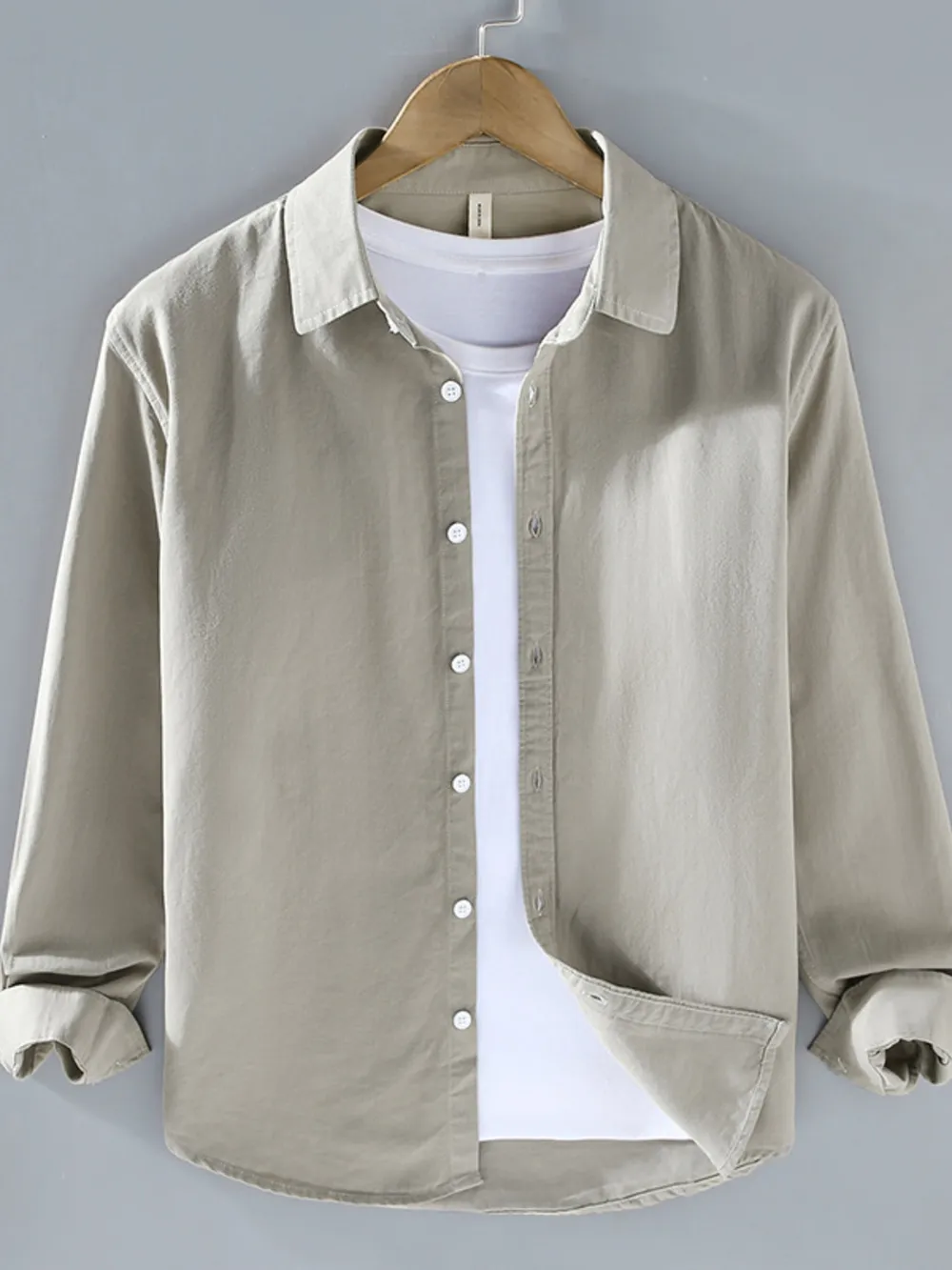 Men's Plus Size Button Up Long Sleeve Shirt, image 3