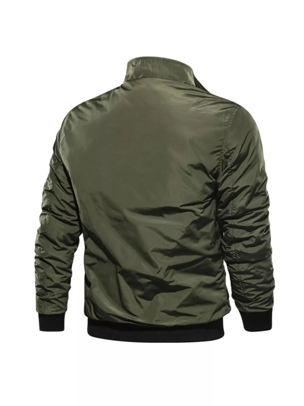 Men's Plus Size Zip Up Lightweight Bomber Jacket, image 3