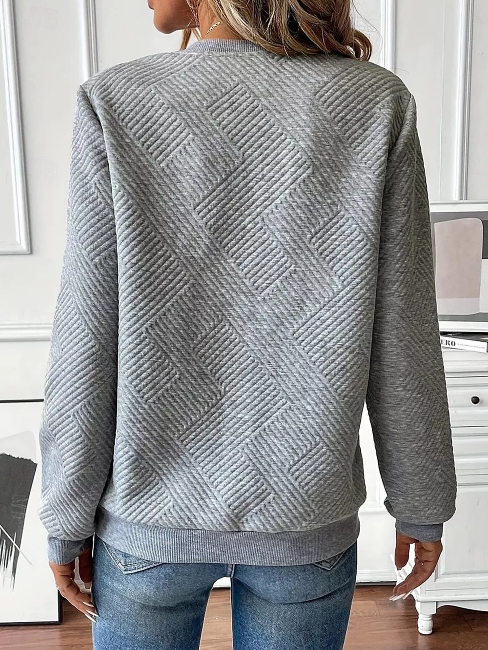 Textured Quarter-Zip Sweatshirt, image 8