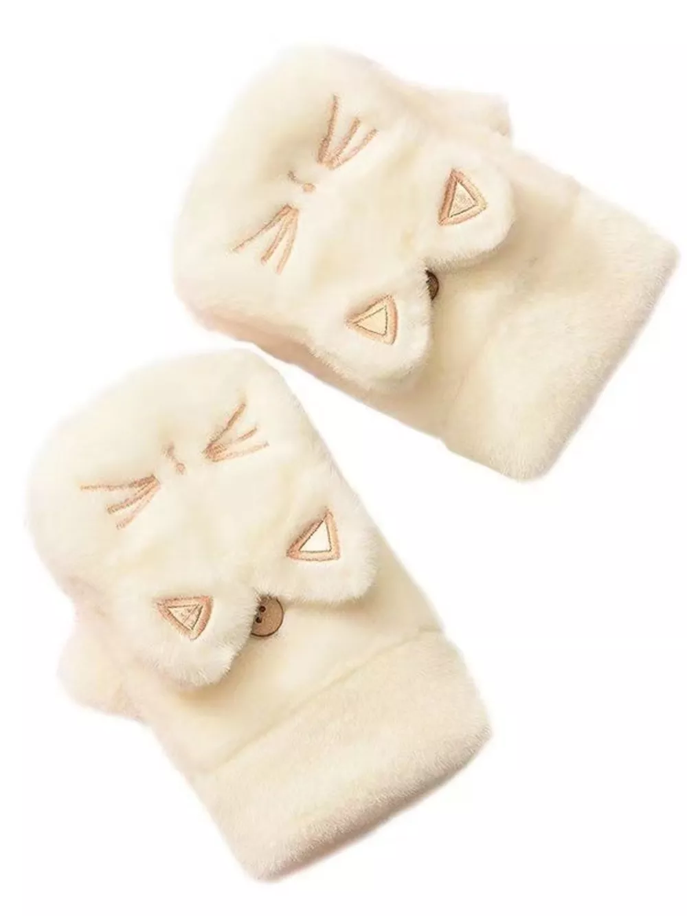 Cat Plush Fingerless Gloves, image 5
