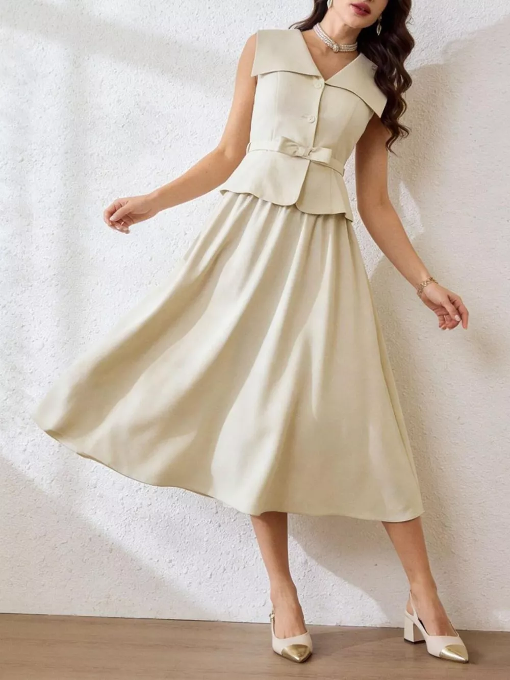 Sleeveless Top and Midi Skirt Set, image 4