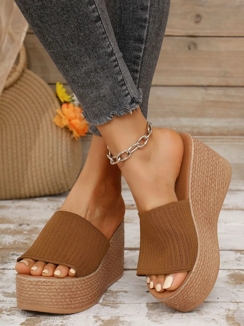 Open Toe Platform Wedge Sandals, image 9