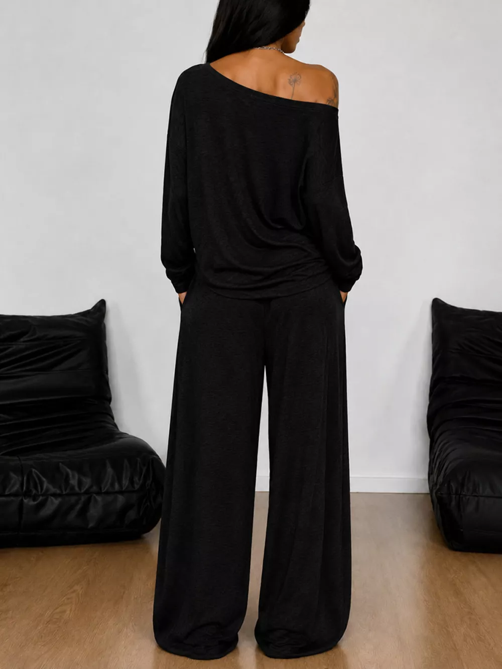 Full Size One-Shoulder Top and Drawstring Pants Set Plus Size, image 20
