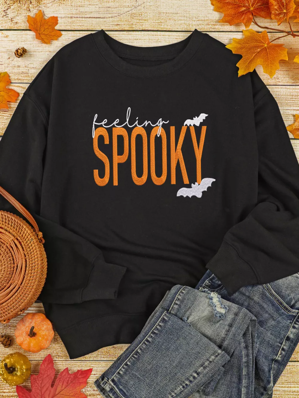 Feeling Spooky Halloween Embroidered Sweatshirt, image 3