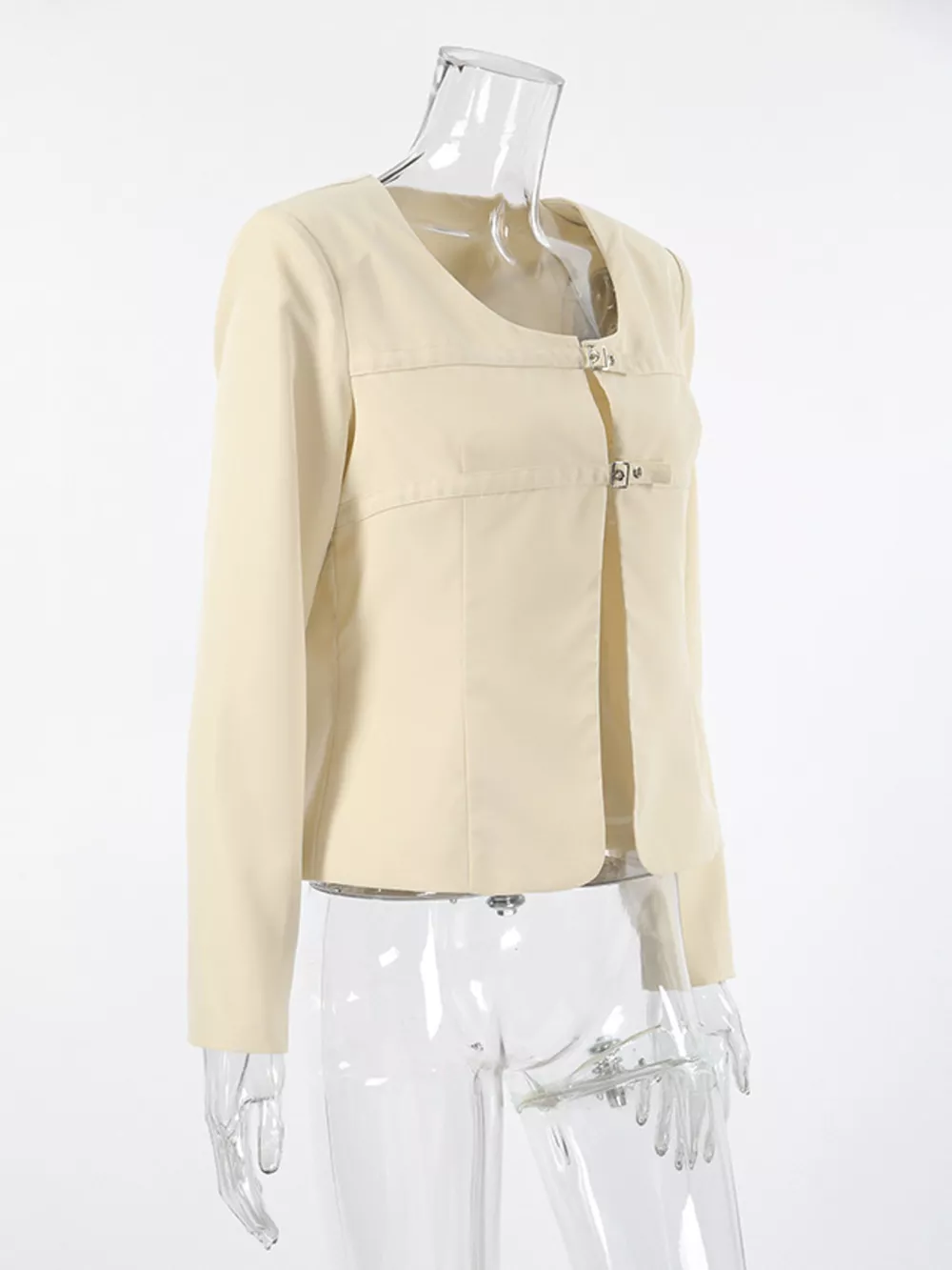 Buckle-Front Cropped Jacket, image 8