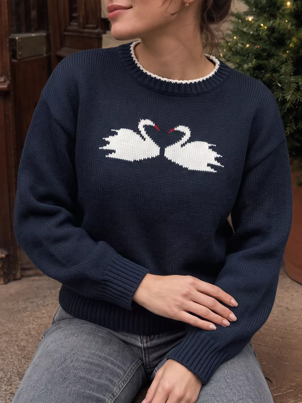 Swan Dropped Shoulder Sweater, image 2