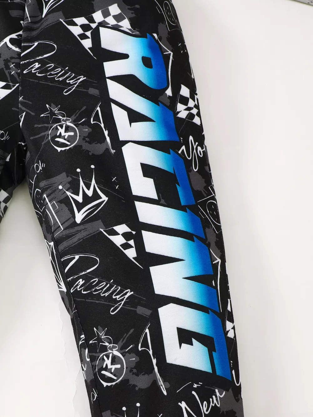 Children's Racing Car Print Long Sleeve Sweatshirt and Pants Set, image 7
