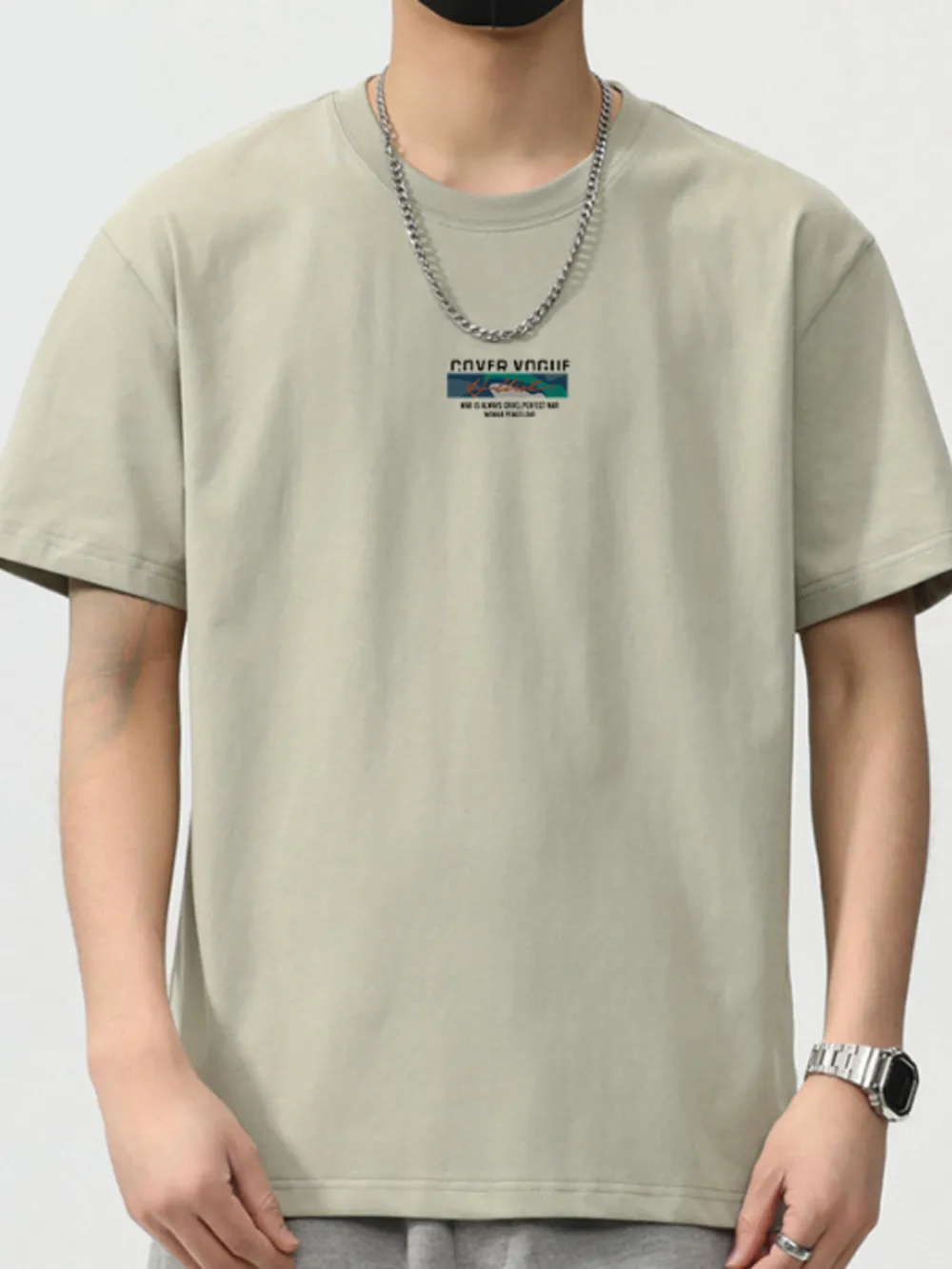 Men's Plus Size Round Neck Short Sleeve T-Shirt, image 5
