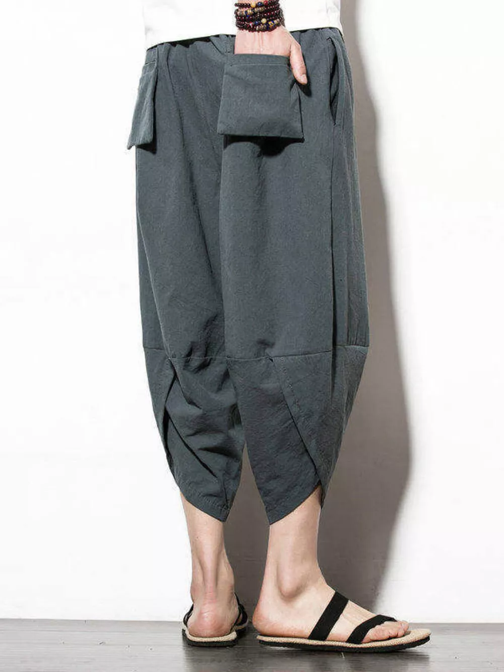 Men's Plus Size Loose Fit Cropped Pants, image 9