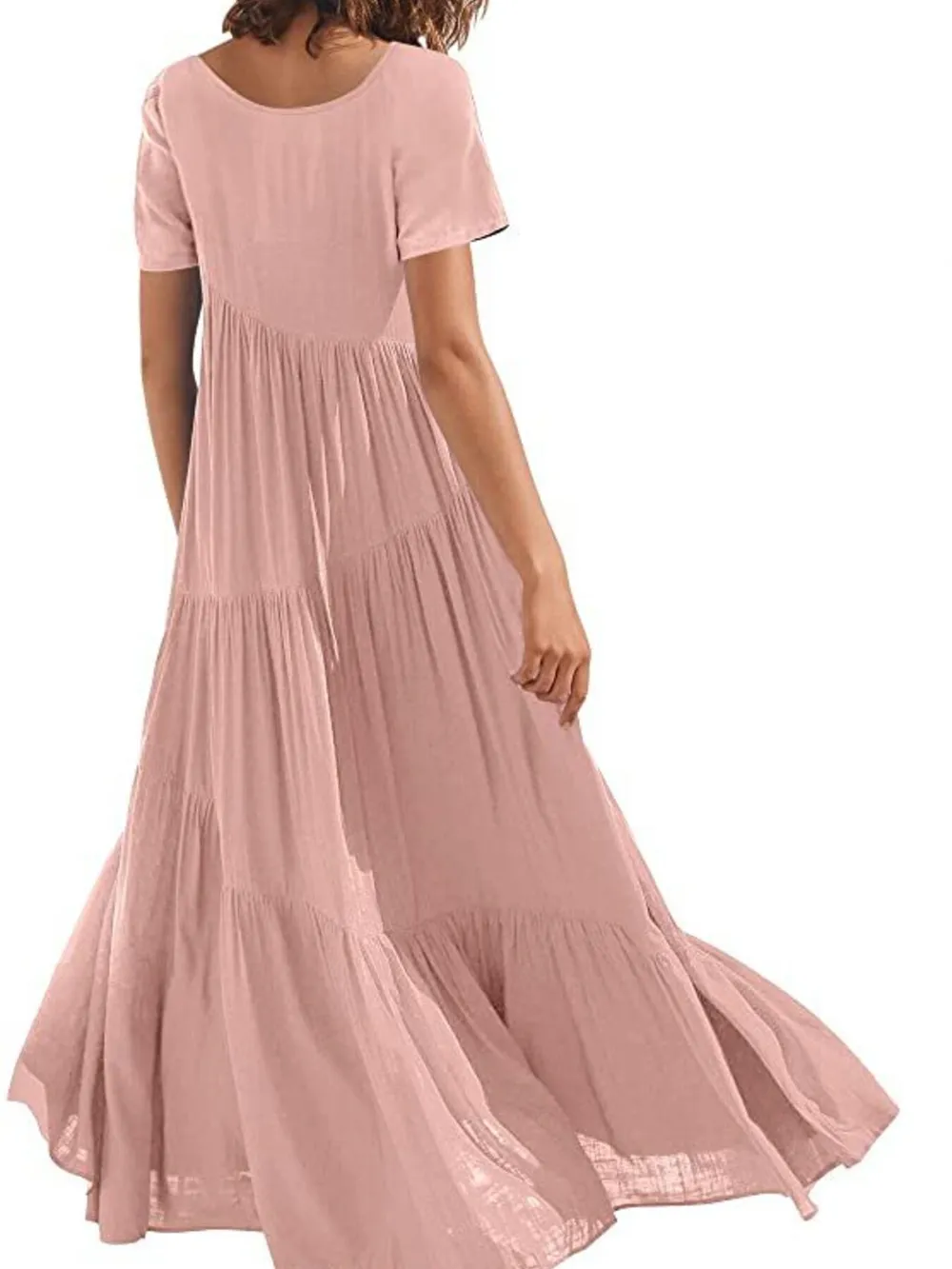 Round Neck Tiered Ruffle Maxi Dress, image 26