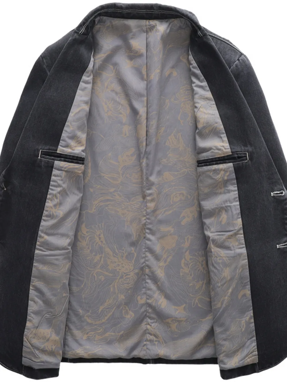Men's Full Size Lapel Collar Long Sleeve Blazer Plus Size, image 6