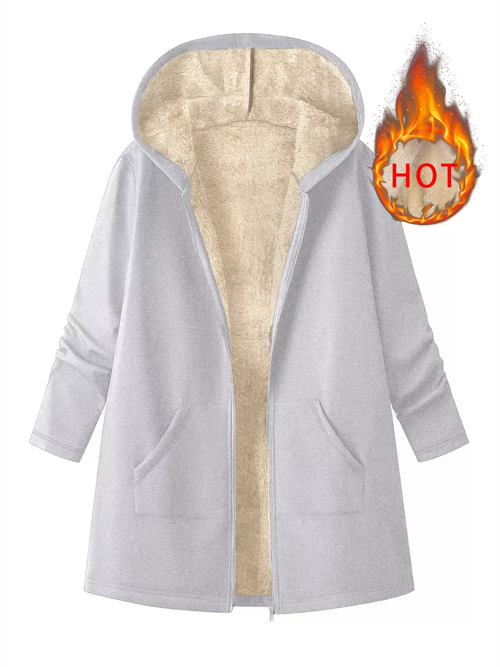 Fleece-Lined Zip Up Hooded Outerwear, image 13