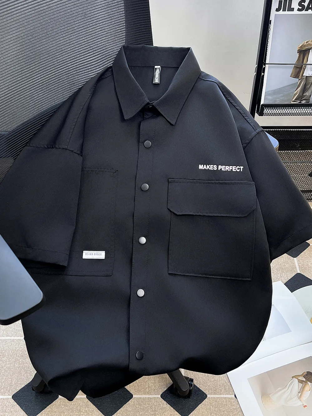 Men's Plus Size Button Up Short Sleeve Shirt, image 5