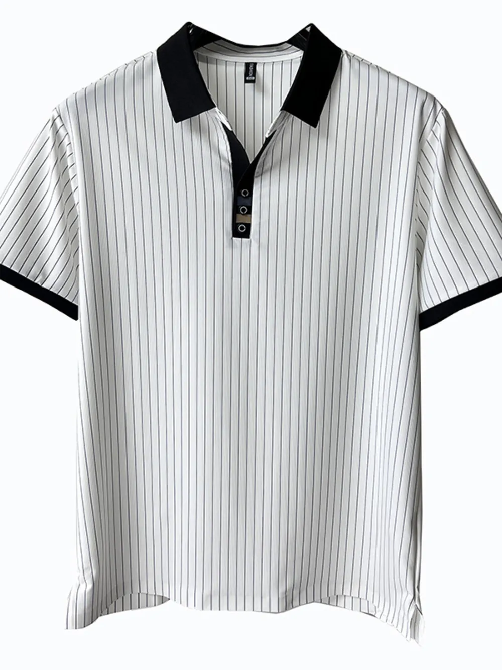 Men's Plus Size Striped Short Sleeve Polo, image 12
