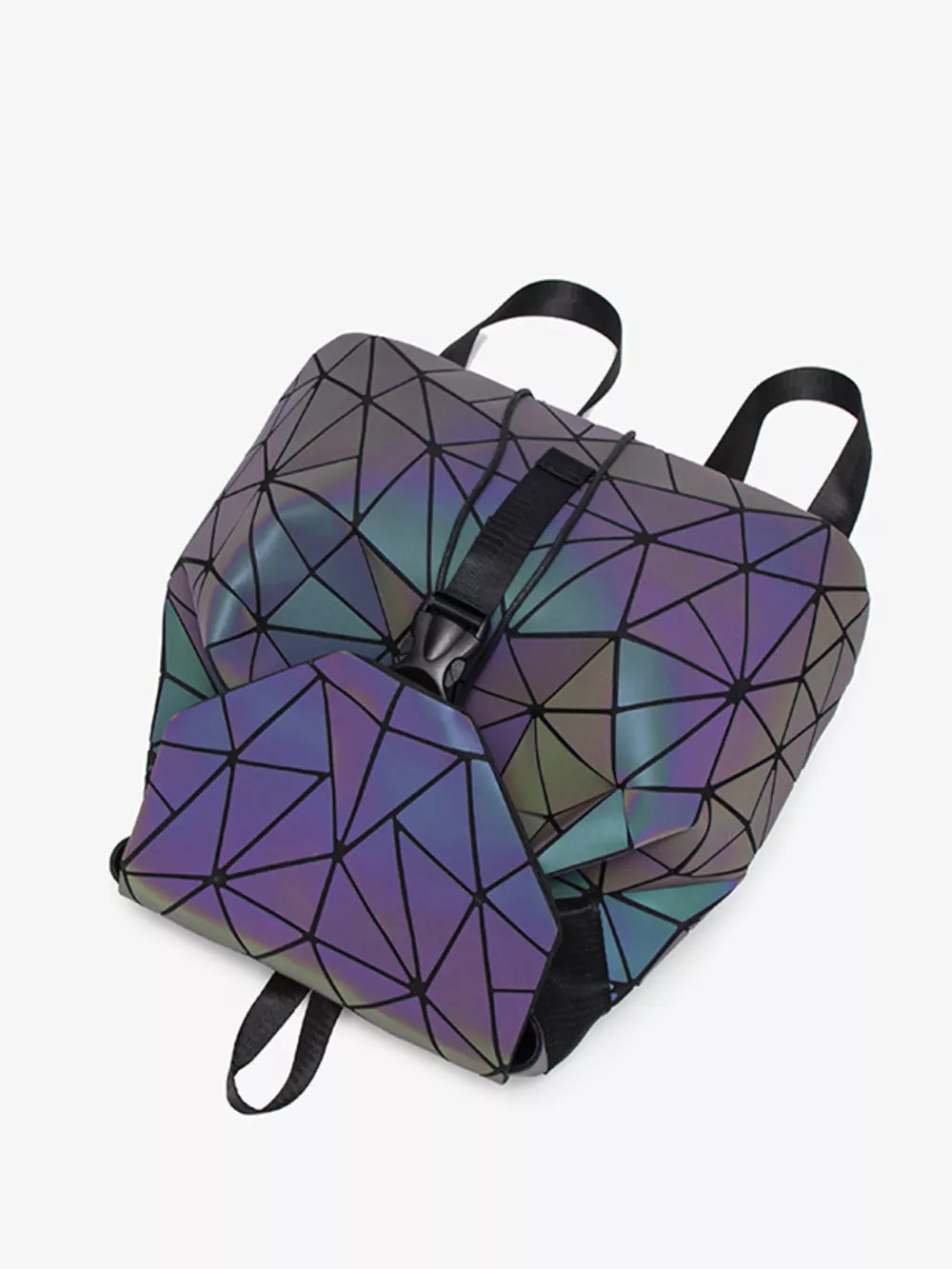 Geometric Buckle Backpack Bag, image 5