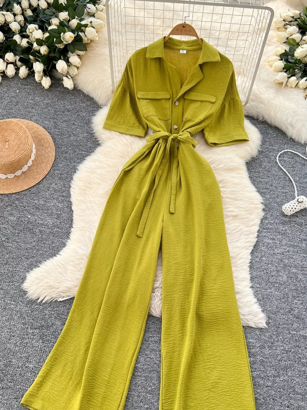 Tie Waist Wide Leg Jumpsuit, image 13