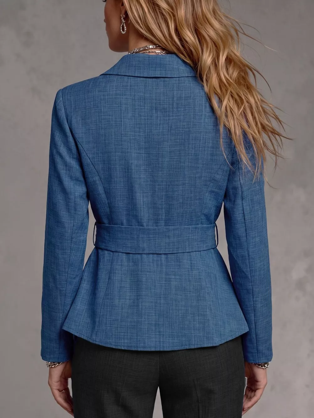 Lapel Collar Slim Fit Blazer, image 4