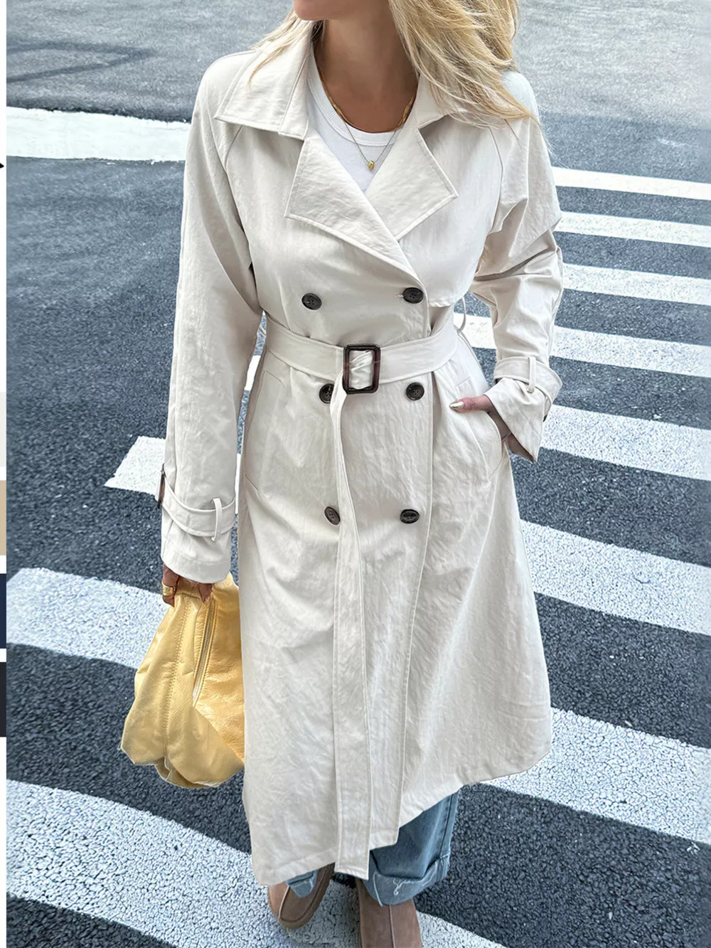 Double-Breasted Belted Trench Coat, image 2