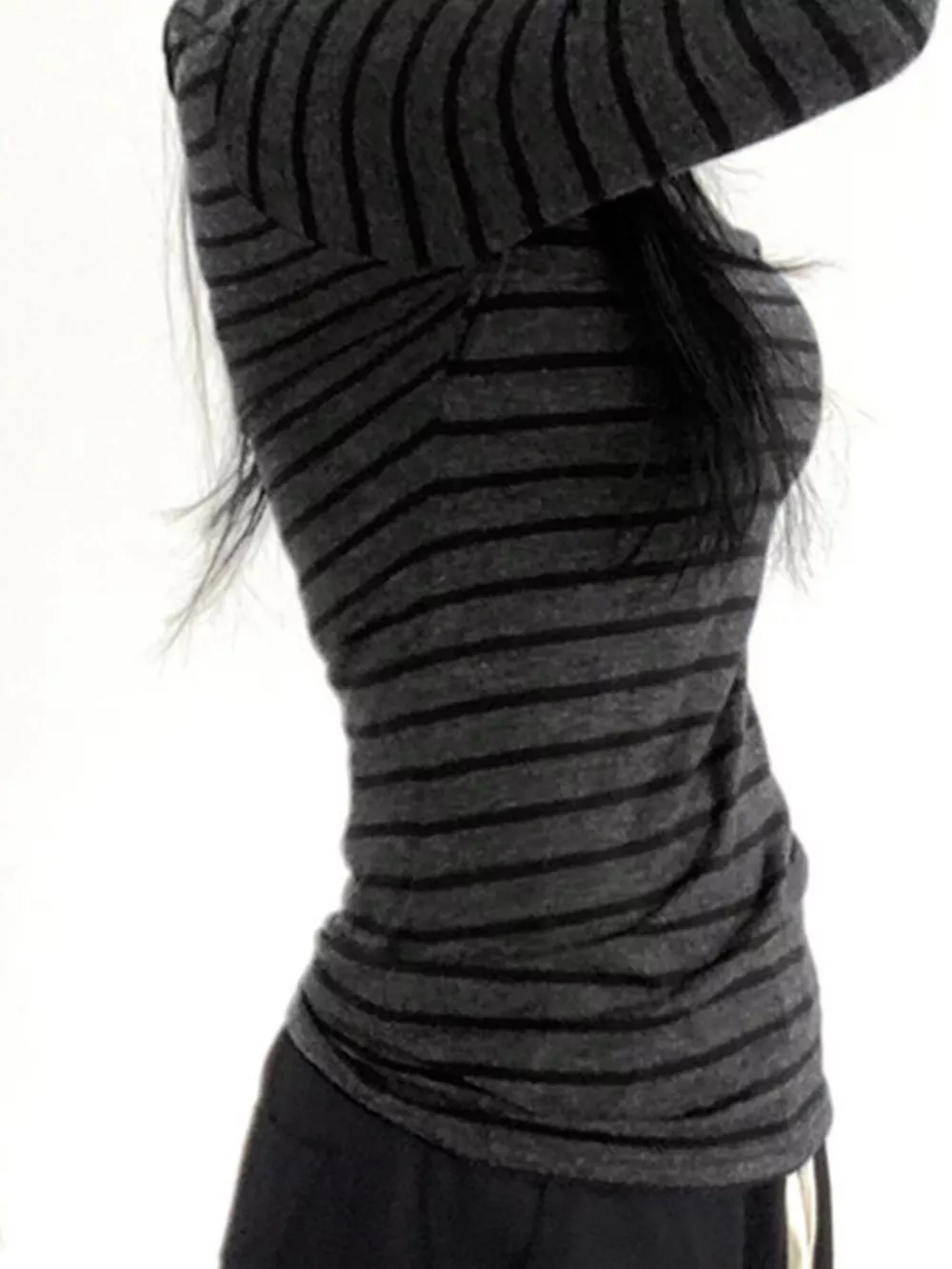 Striped Boat Neck Long Sleeve T-Shirt, image 10