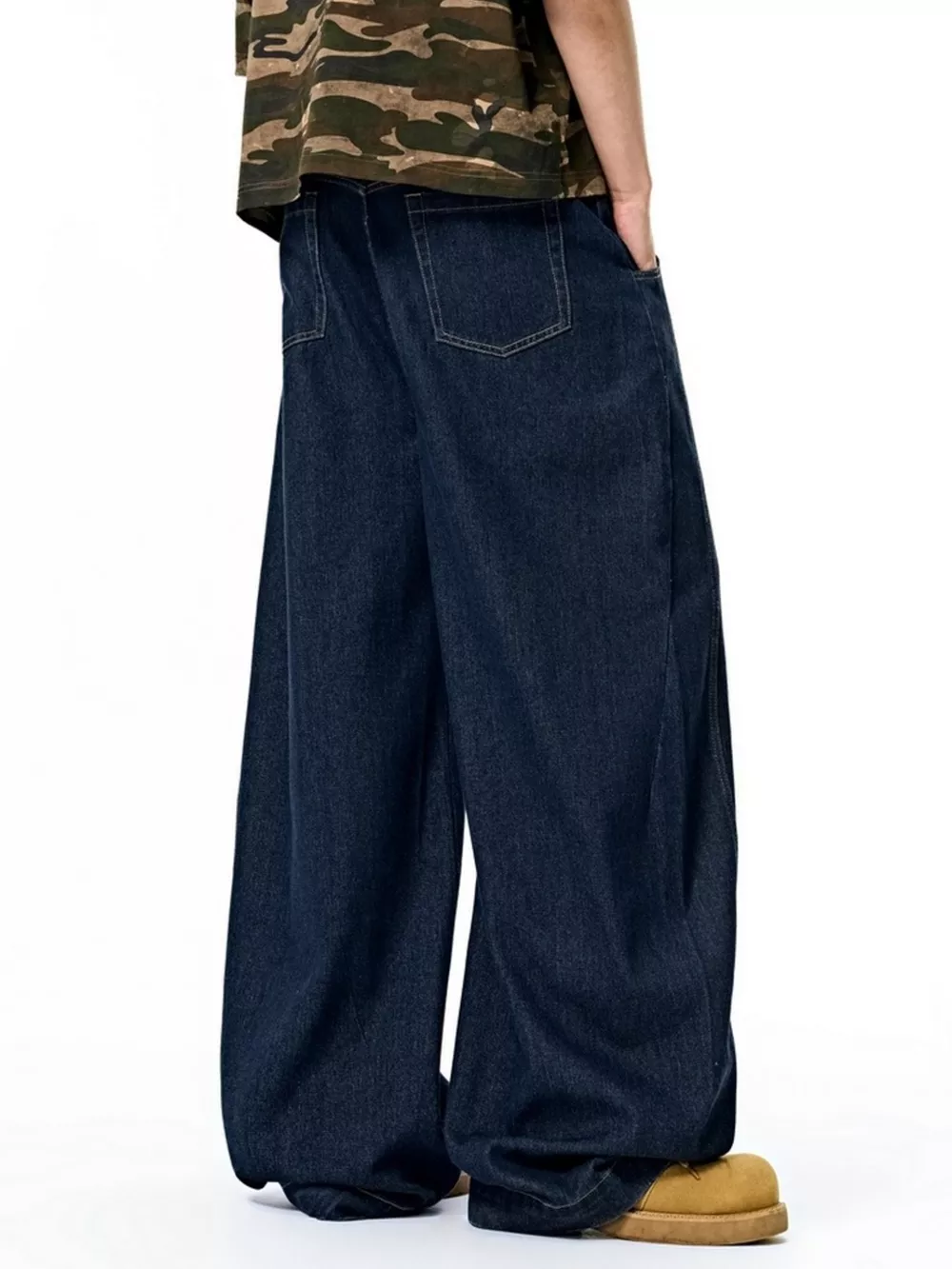 Men's Washed Wide Leg Jeans, image 3