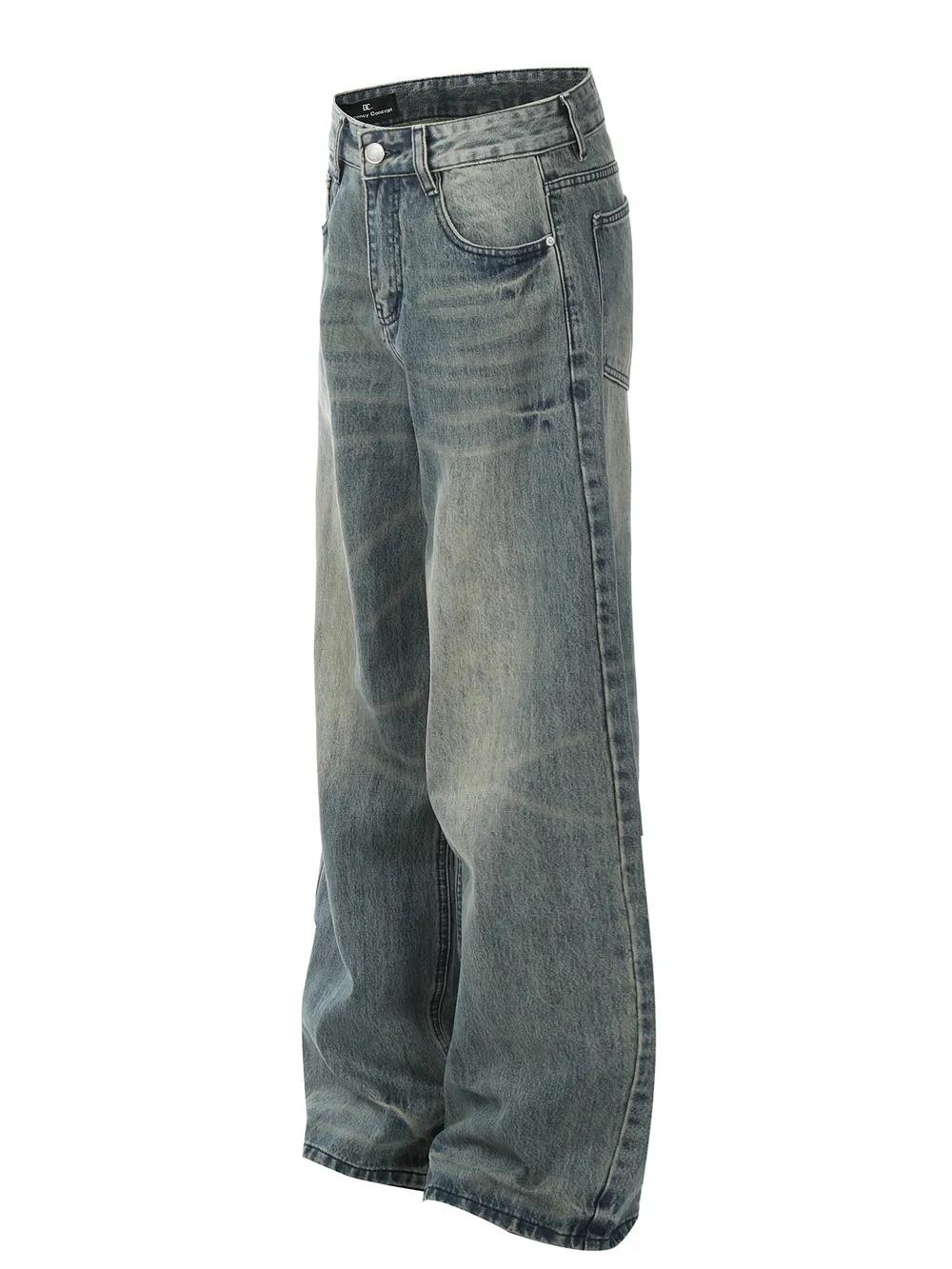 Men's Vintage Washed Wide-Leg Jeans, image 2