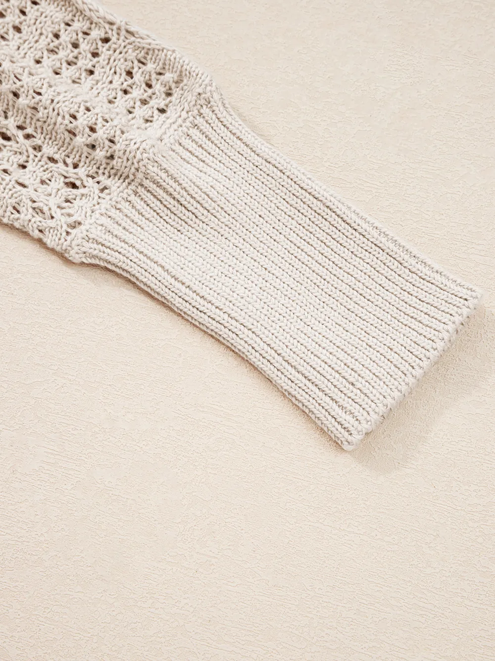 Hollowed Knit Open Front Cardigan, image 7