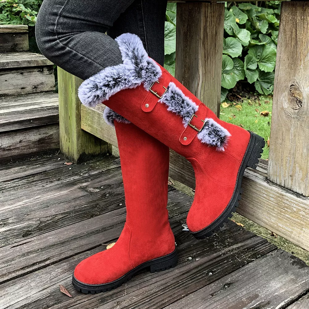 Round Toe Block Heels Boots, image 2