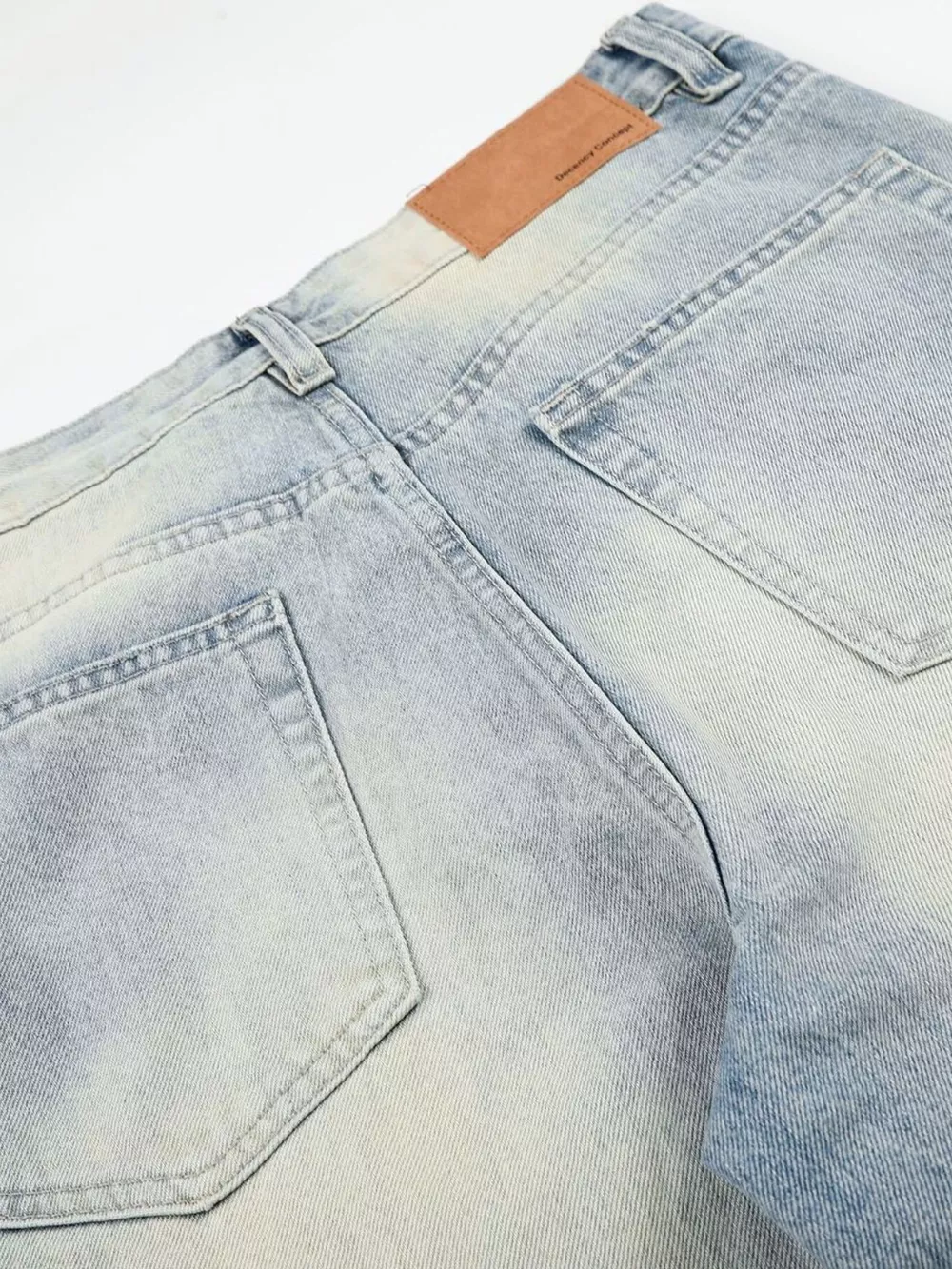 Men's High-Waisted Button-Fly Wide-Leg Vintage Washed Jeans, image 7