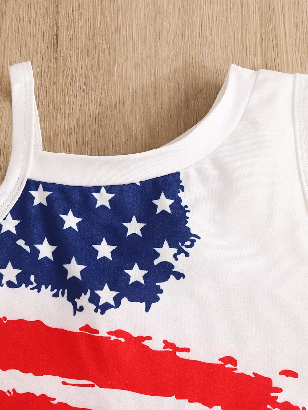 Children's American Flag Tank Top & Star Denim Skirt Set, image 2