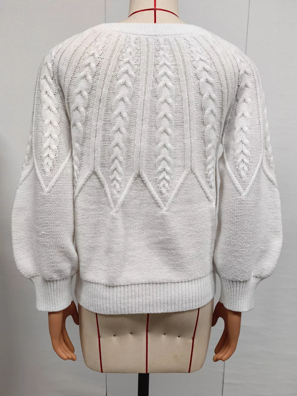 Cable-Knit Round Neck Sweater, image 6