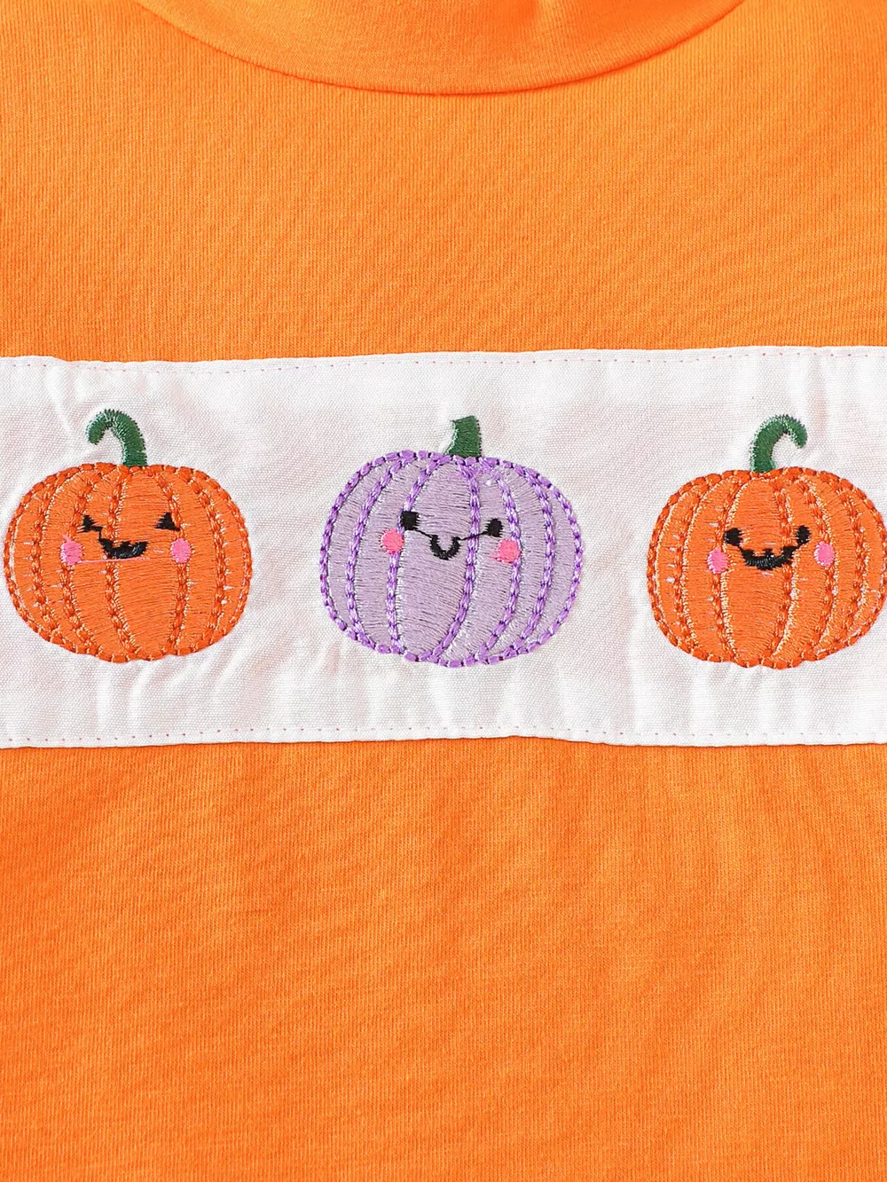 Children's Halloween Pumpkin Long Sleeve Top and Spiderweb Bell Bottom Set, image 4