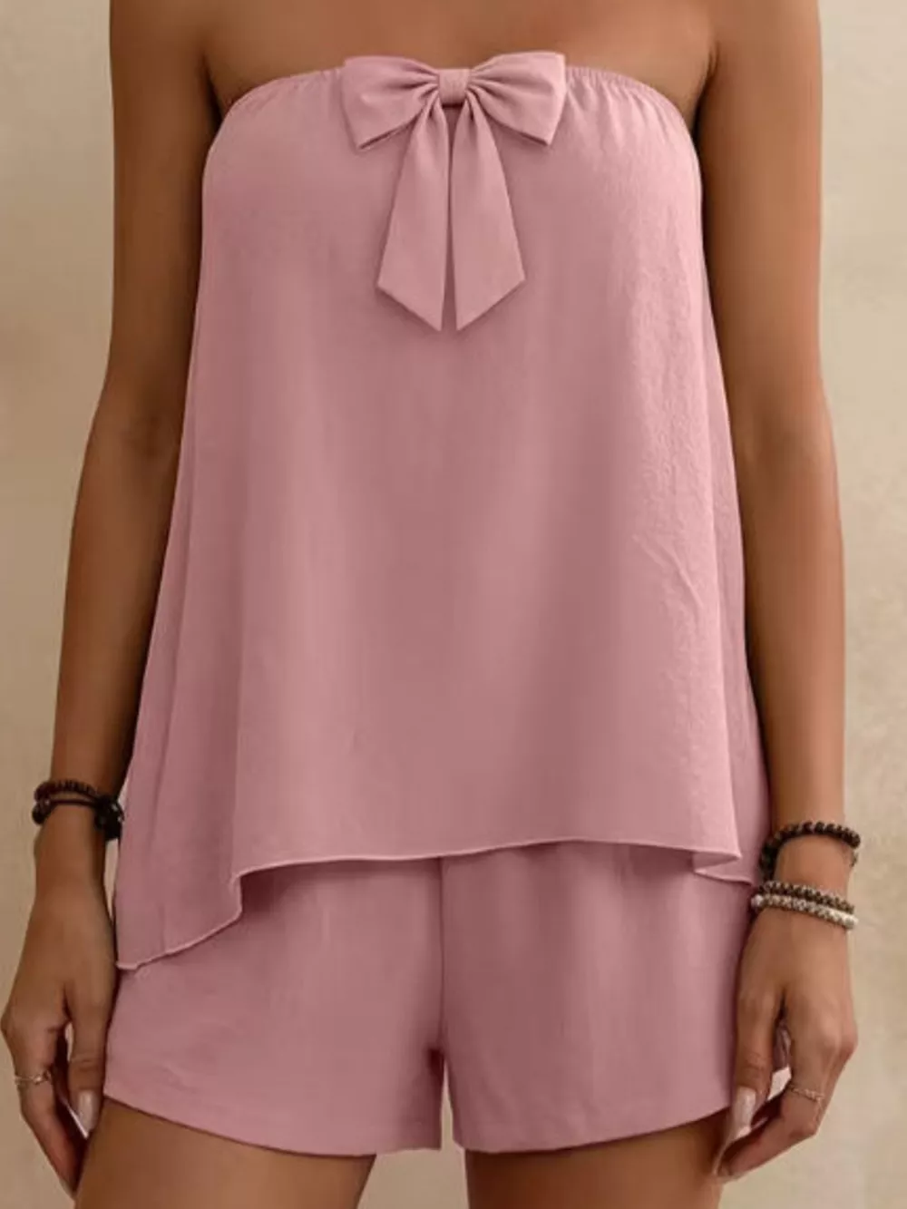 Bowknot Tube Top & Shorts Set, image 3