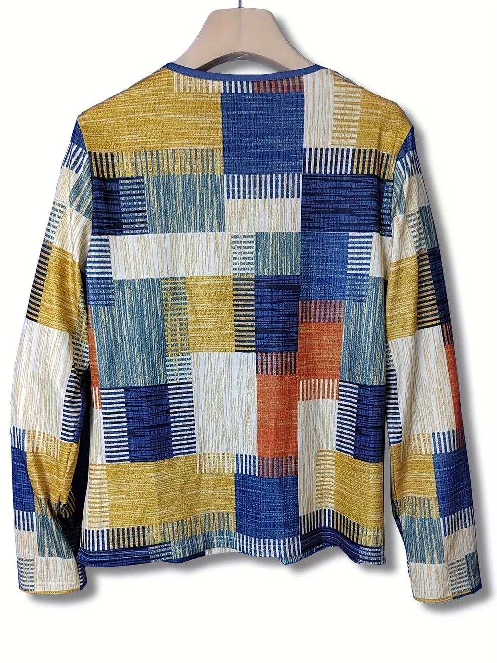 Color Block Zip Front Long Sleeve Top, image 5