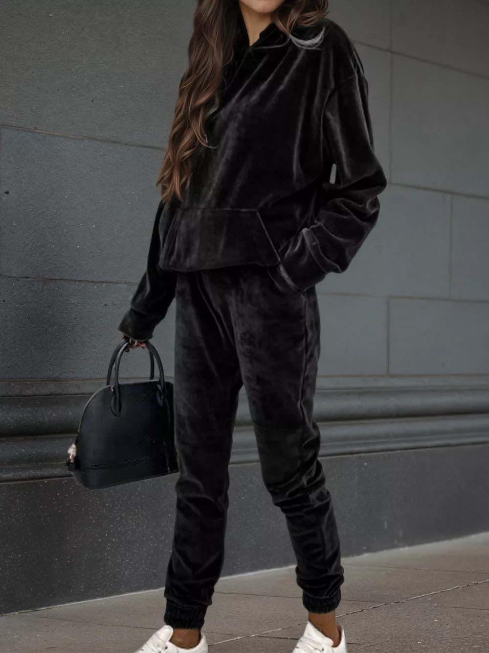 Velvet Long Sleeve Hoodie and Pants Set, image 19