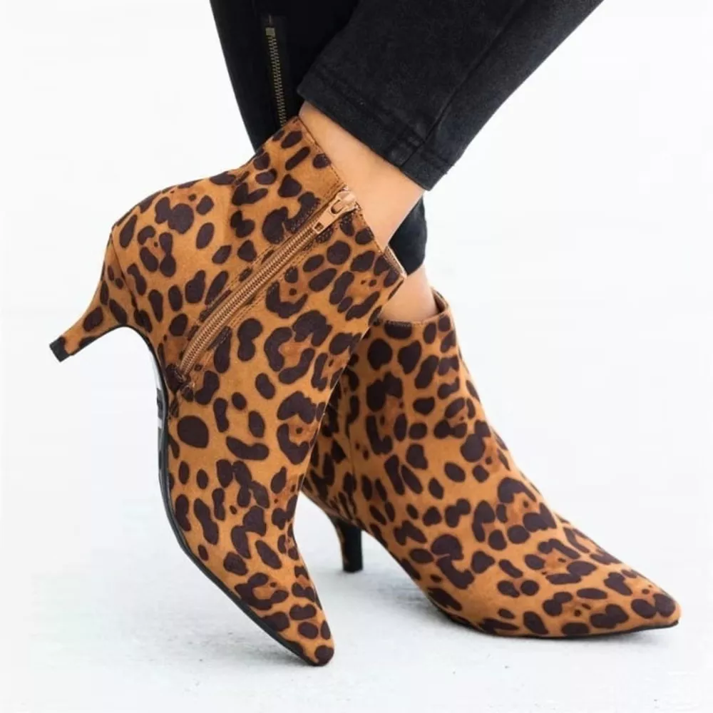Point Toe Kitten Heels Boots, image 4