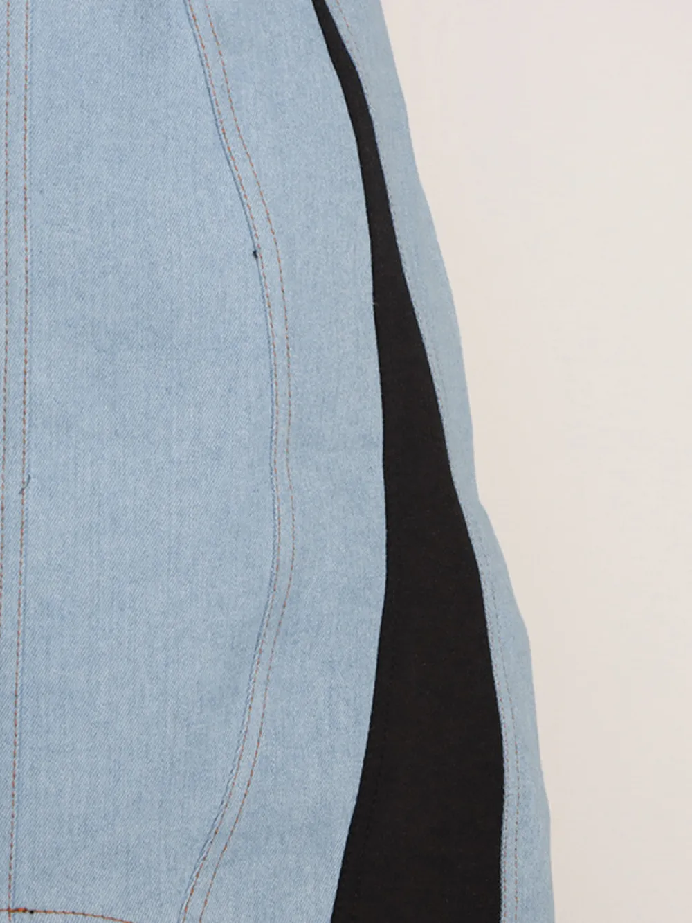 Contrast Adjustable Strap Denim Dress, image 11