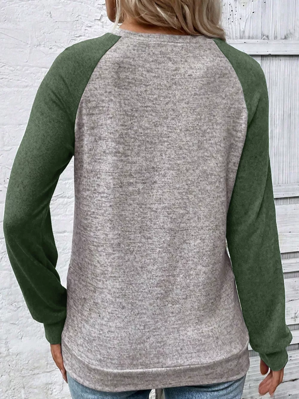Color Block Raglan Long Sleeve T Shirt, image 5