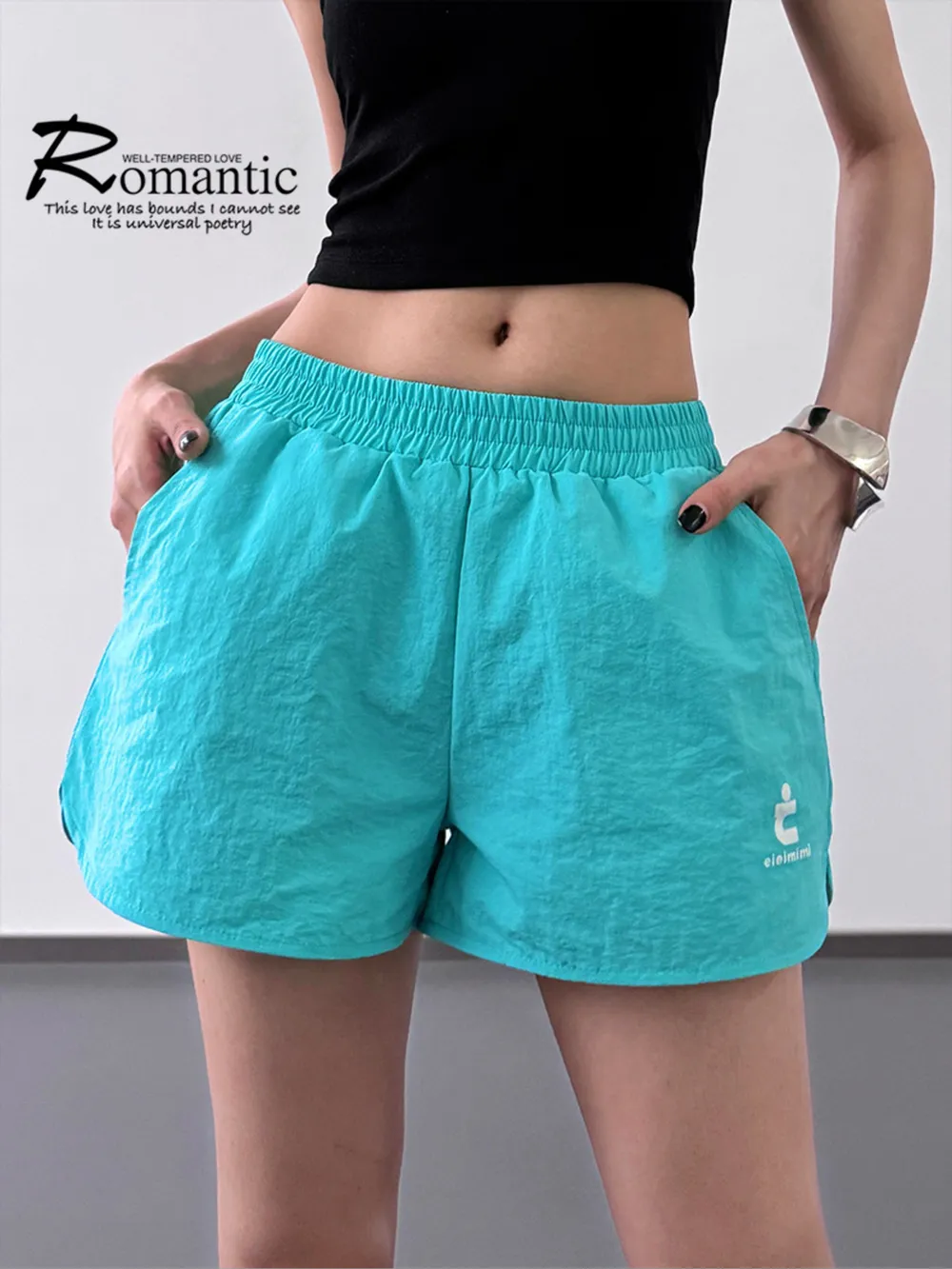 Elastic Waist Shorts with Pockets, image 8