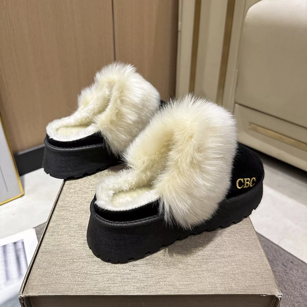 Furry Platform Slippers, image 9