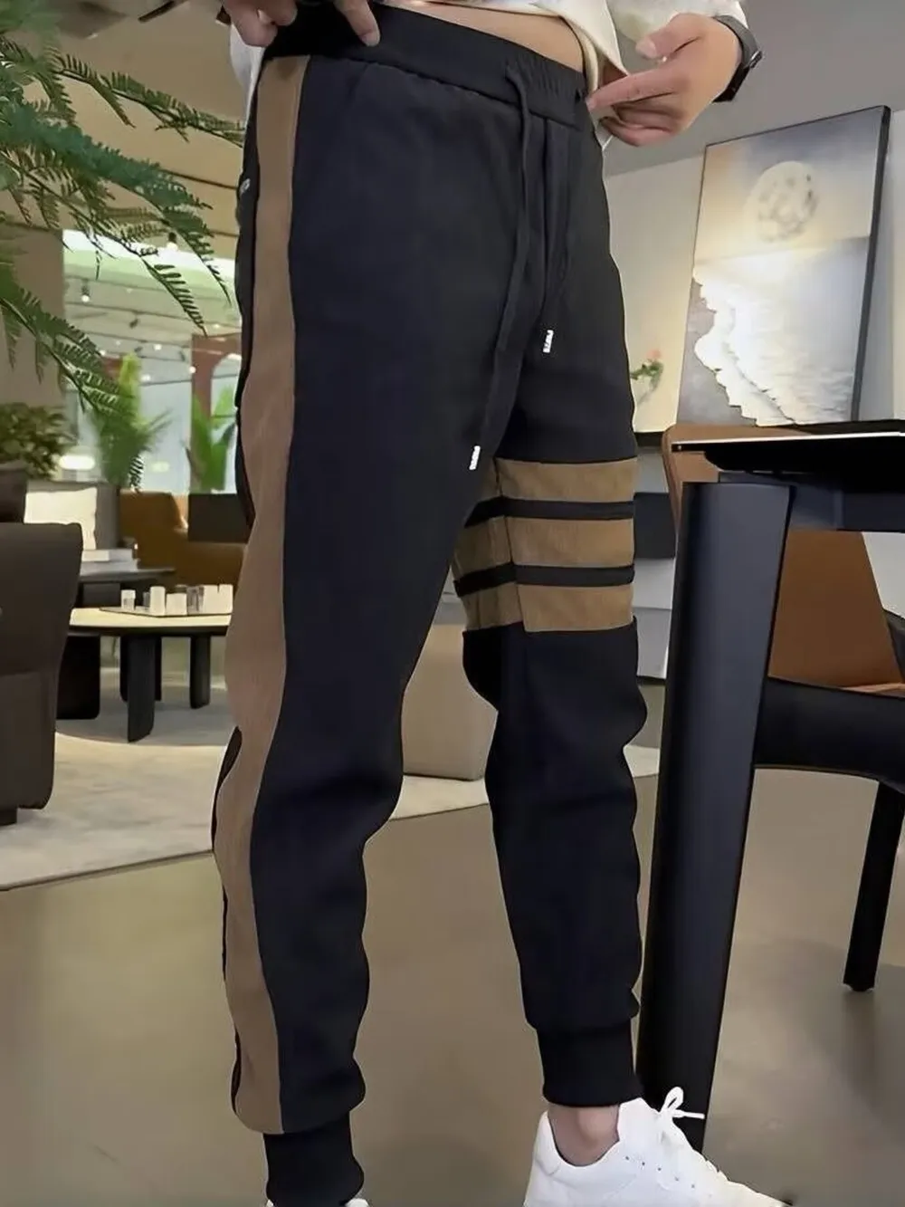 Men's Plus Size Drawstring Slim-Fit Joggers, image 5