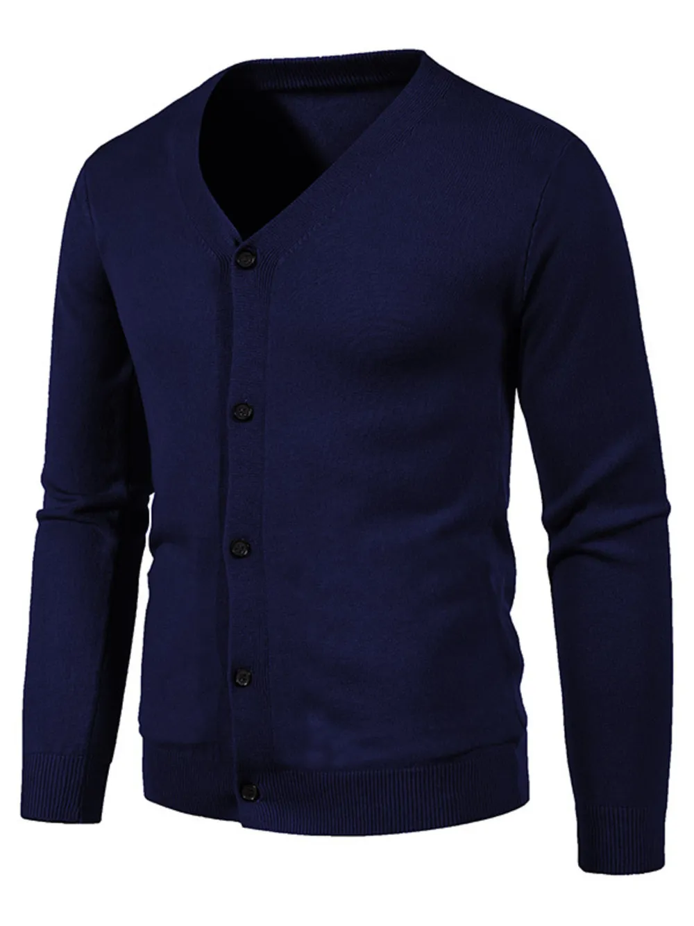 Men's Plus Size Button Up Long Sleeve Cardigan, image 8