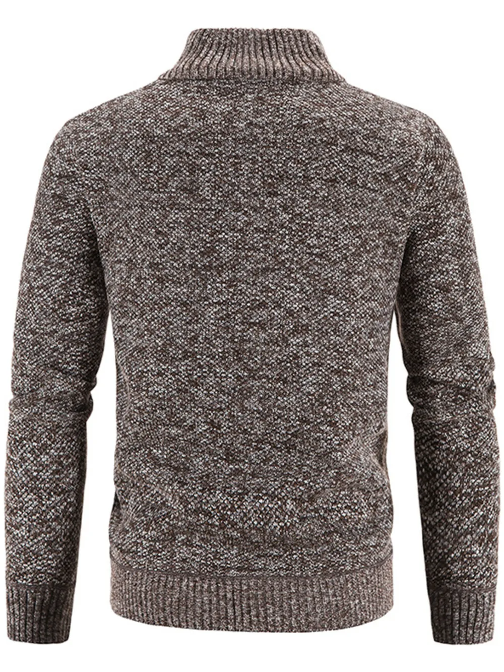 Men's Plus Size Zip-Up Sweater Cardigan with Stand Collar, image 4
