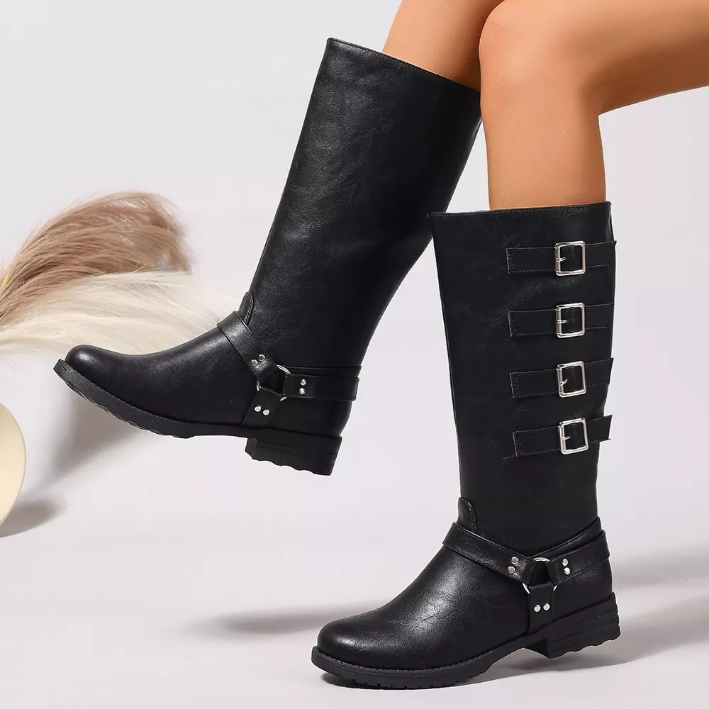 Round Toe Block Heels Boots, image 11