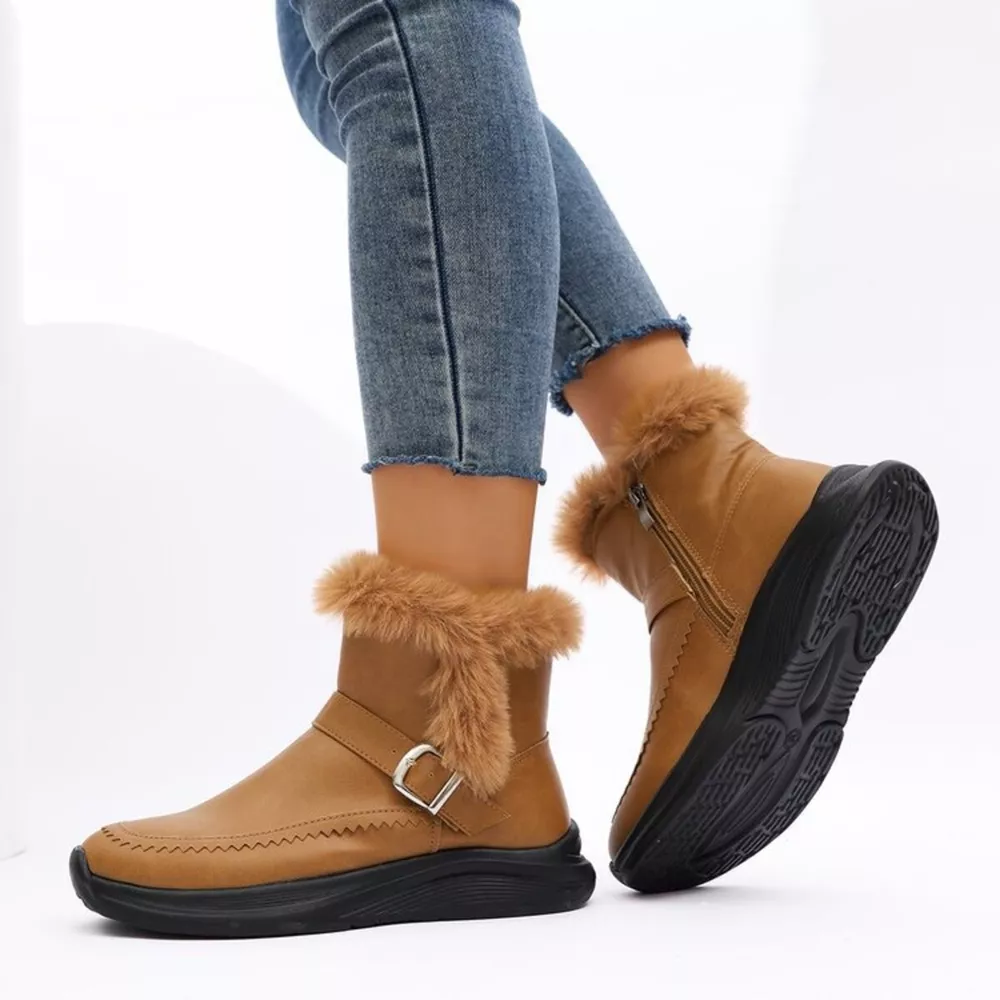 Faux Fur Buckle Boots, image 8