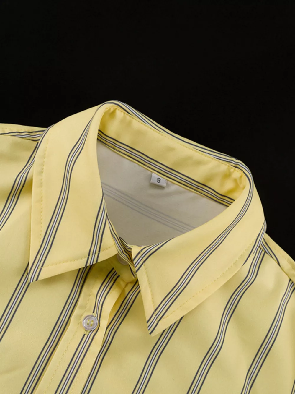 Striped Button Up Shirt and Shorts Set, image 8